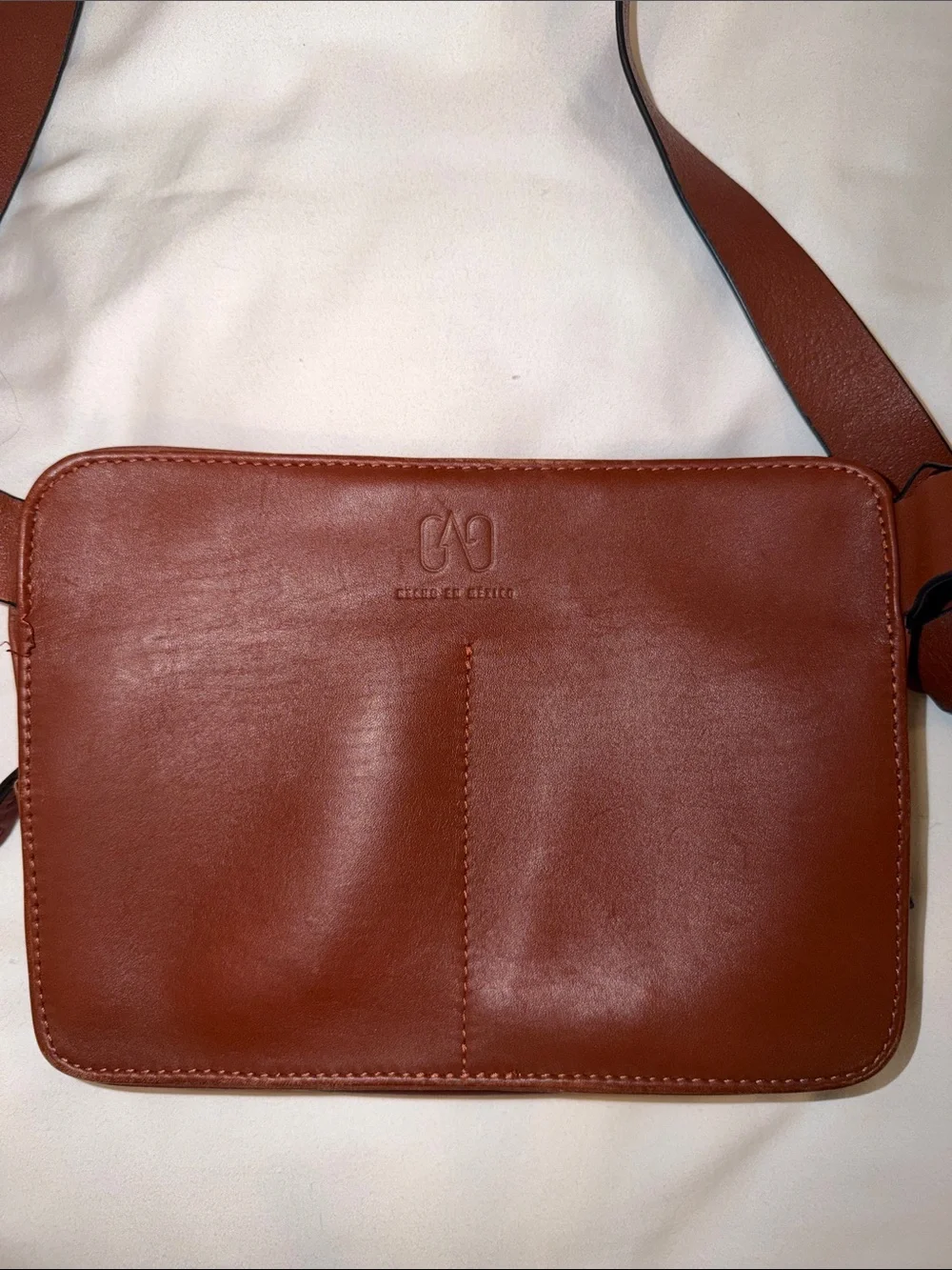 GAG Brown 100% Leather Crossbody Bag